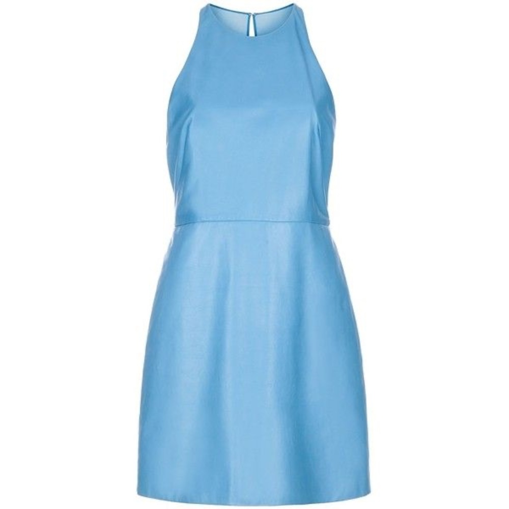 3.1 PHILLIP LIM MAINLINE BUTTER SOFT LEATHER HALTER DRESS IN POWDER BLUE 4